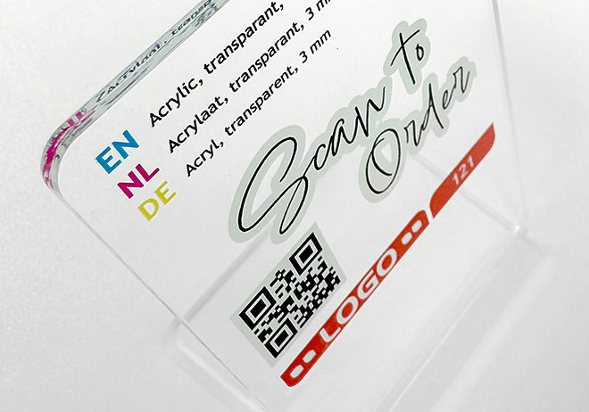 Ideaal voor QR-code stickers: Bedrukking buiten de snijlijn