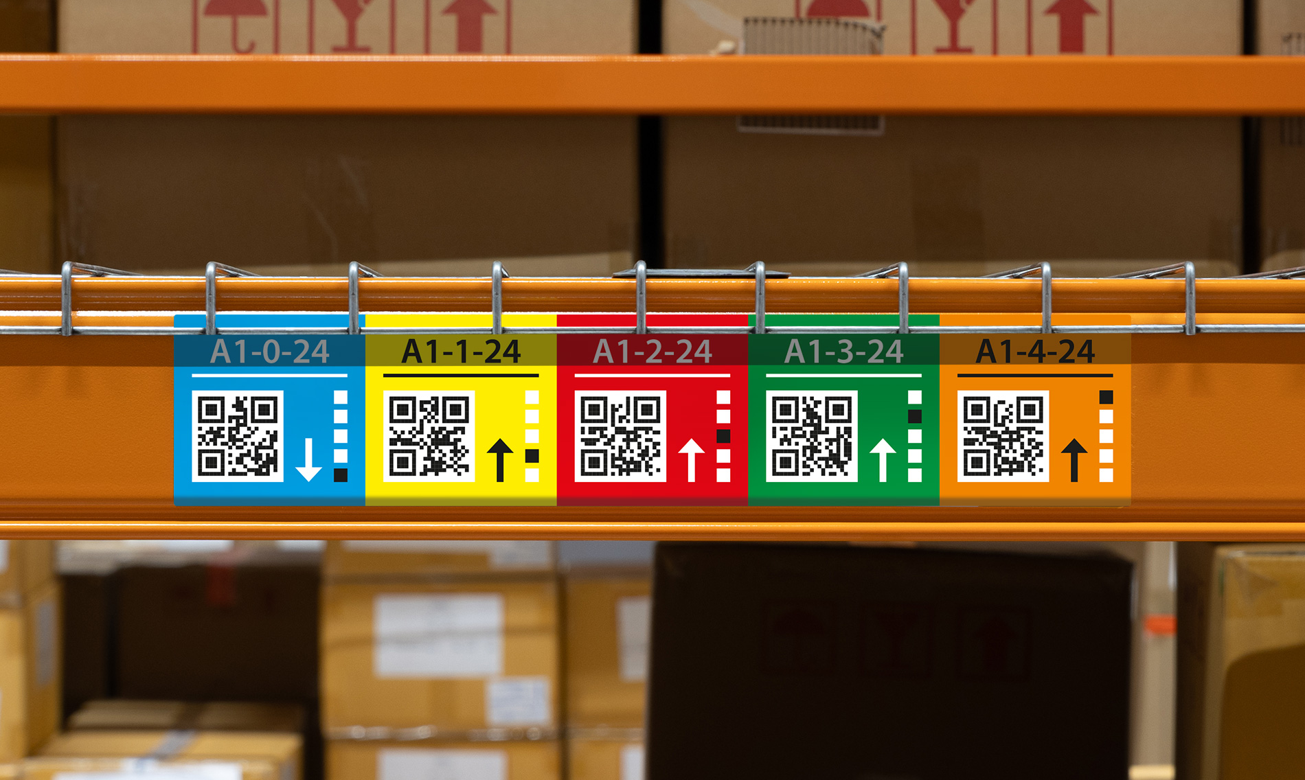 Stellinglabels met QR-codes